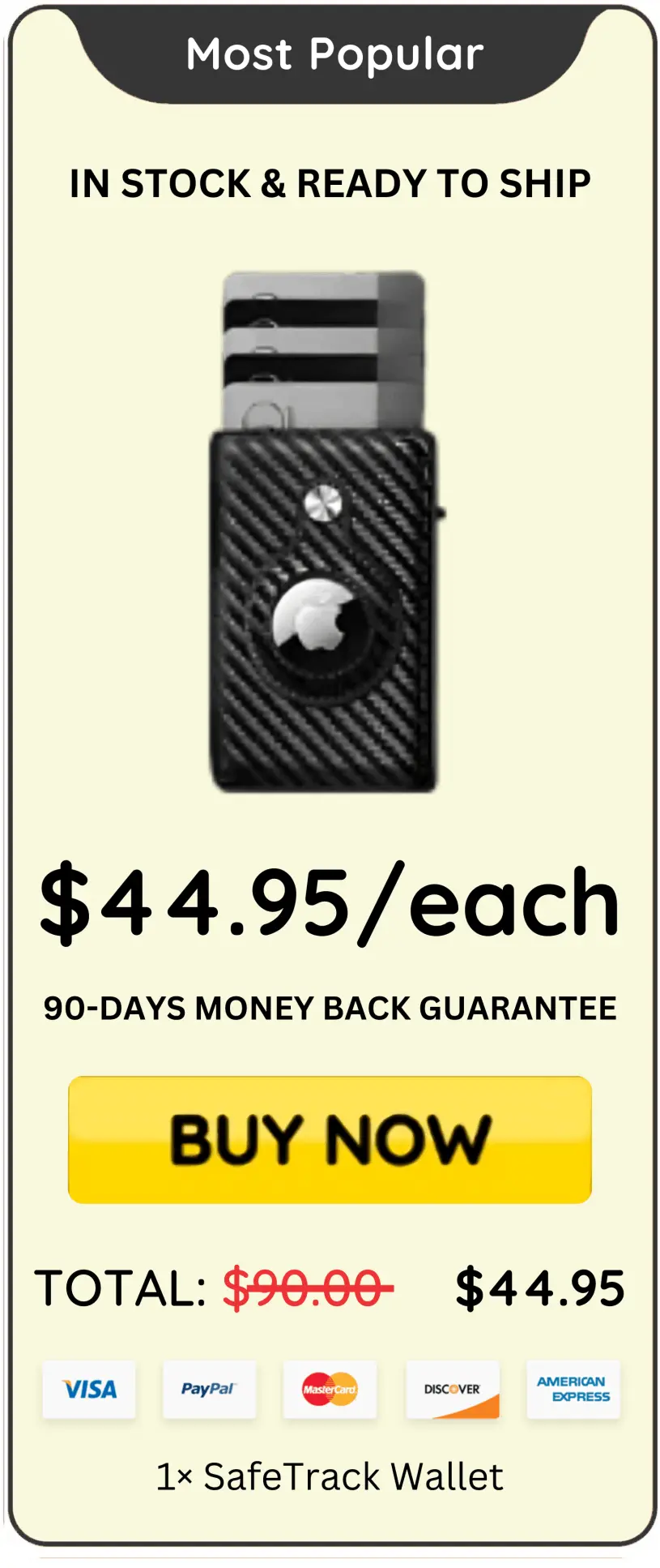 SafeTrack Wallet offer price 